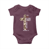 Christian Football Player Gift Baby Onesie God Gives Me Strength - Wonder Print Shop