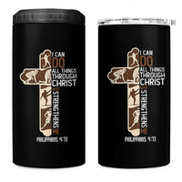 Christian Football Player Gift 4 in 1 Can Cooler Tumbler God Gives Me Strength - Wonder Print Shop