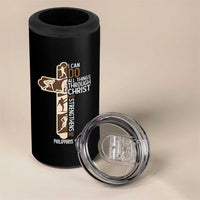 Christian Football Player Gift 4 in 1 Can Cooler Tumbler God Gives Me Strength - Wonder Print Shop