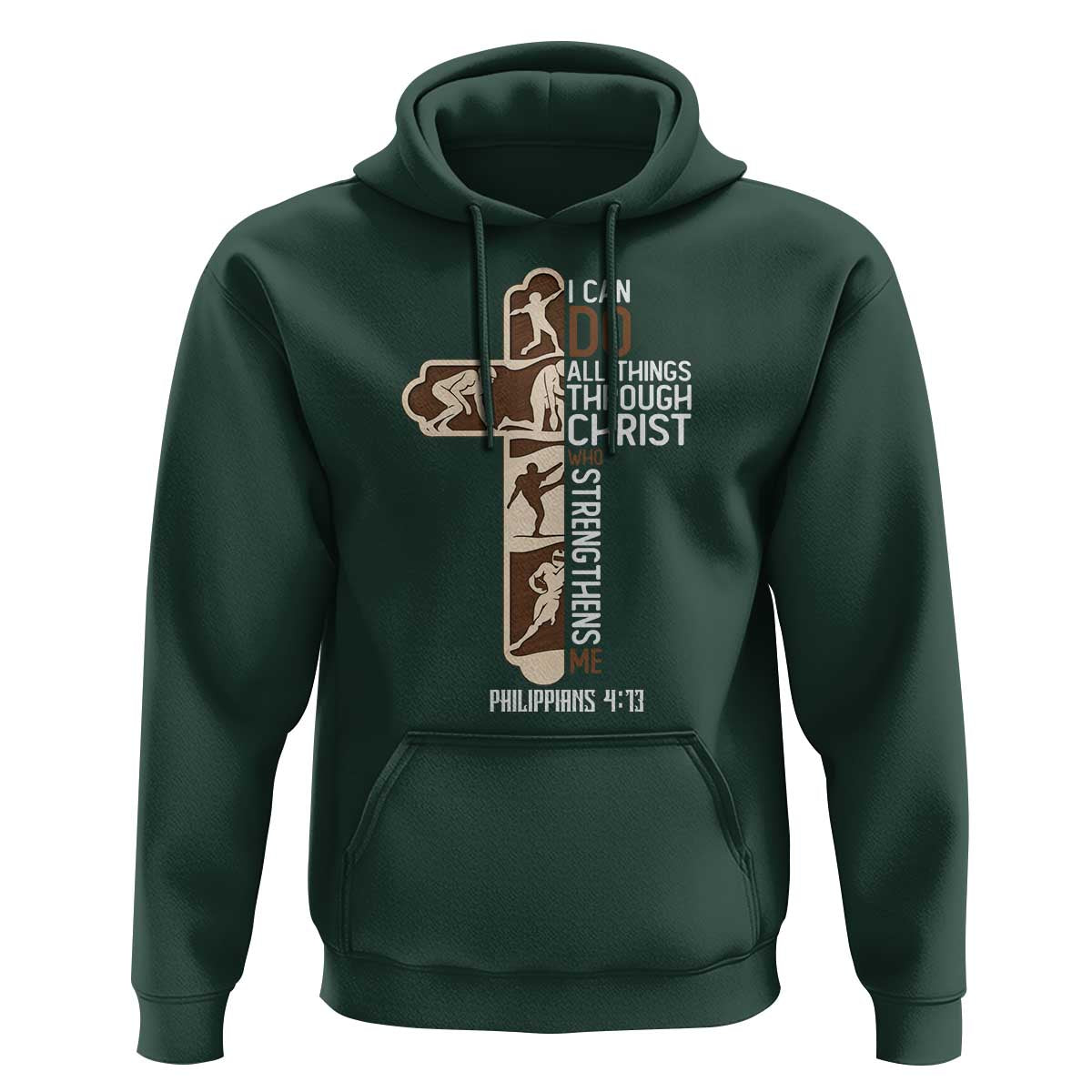 Christian Football Player Gift Hoodie God Gives Me Strength - Wonder Print Shop