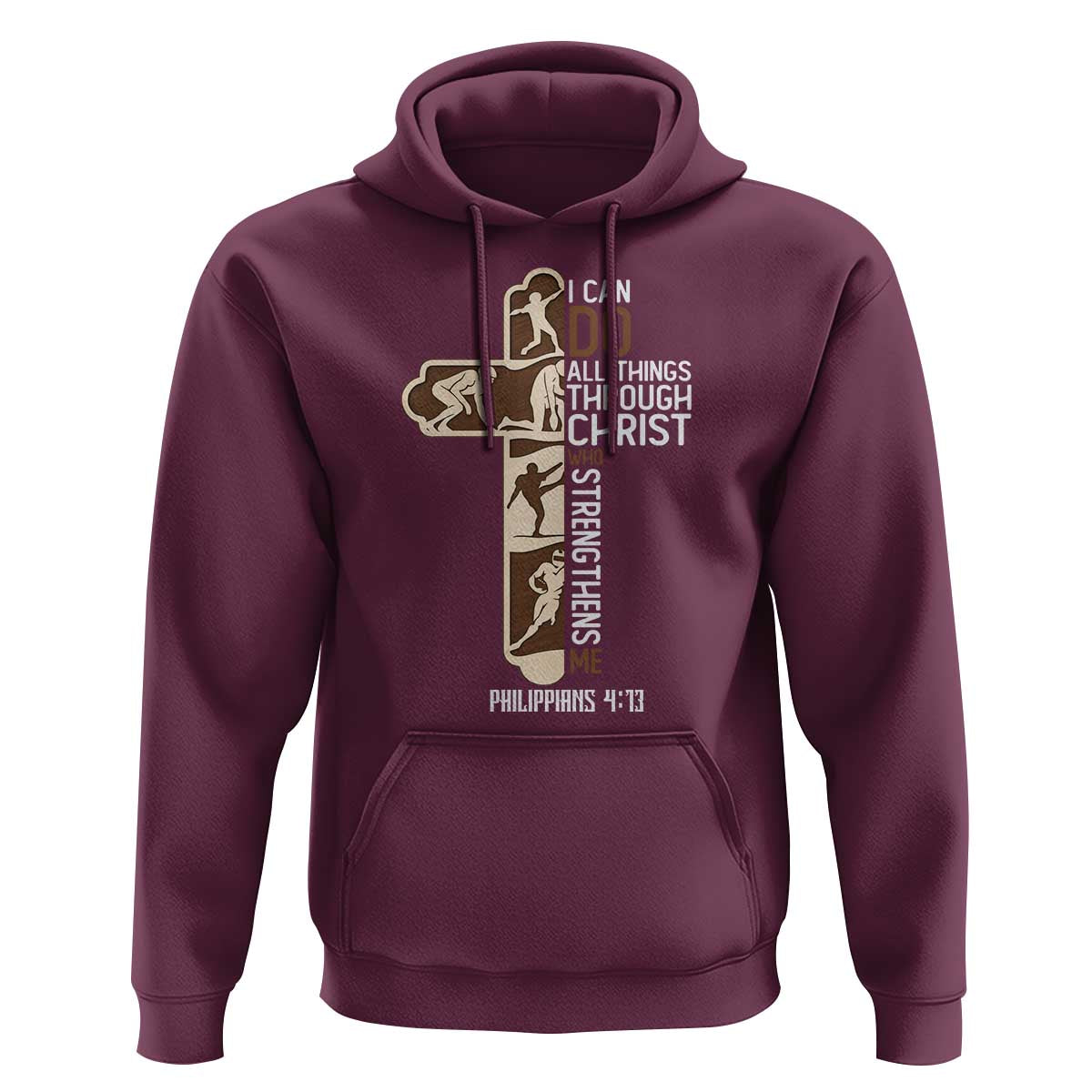 Christian Football Player Gift Hoodie God Gives Me Strength - Wonder Print Shop