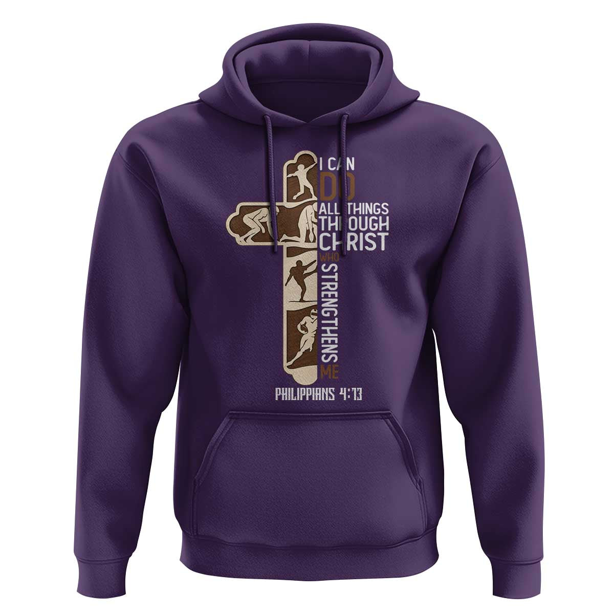 Christian Football Player Gift Hoodie God Gives Me Strength - Wonder Print Shop