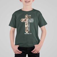 Christian Football Player Gift T Shirt For Kid God Gives Me Strength - Wonder Print Shop