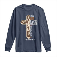 Christian Football Player Gift Long Sleeve Shirt God Gives Me Strength - Wonder Print Shop