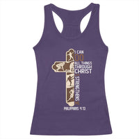 Christian Football Player Gift Racerback Tank Top God Gives Me Strength - Wonder Print Shop