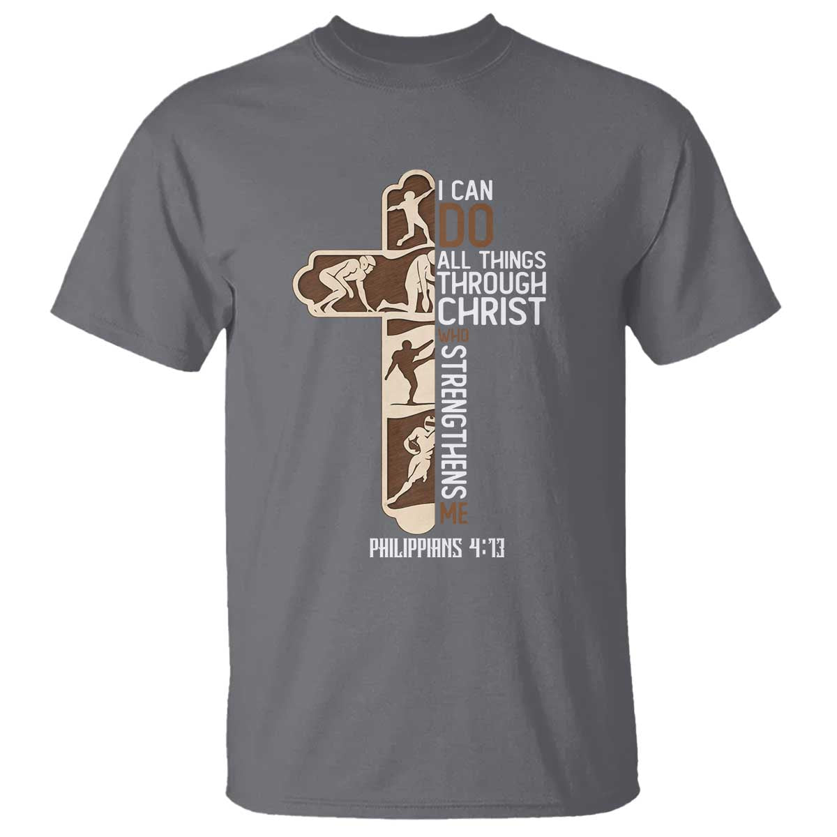 Christian Football Player Gift T Shirt God Gives Me Strength - Wonder Print Shop