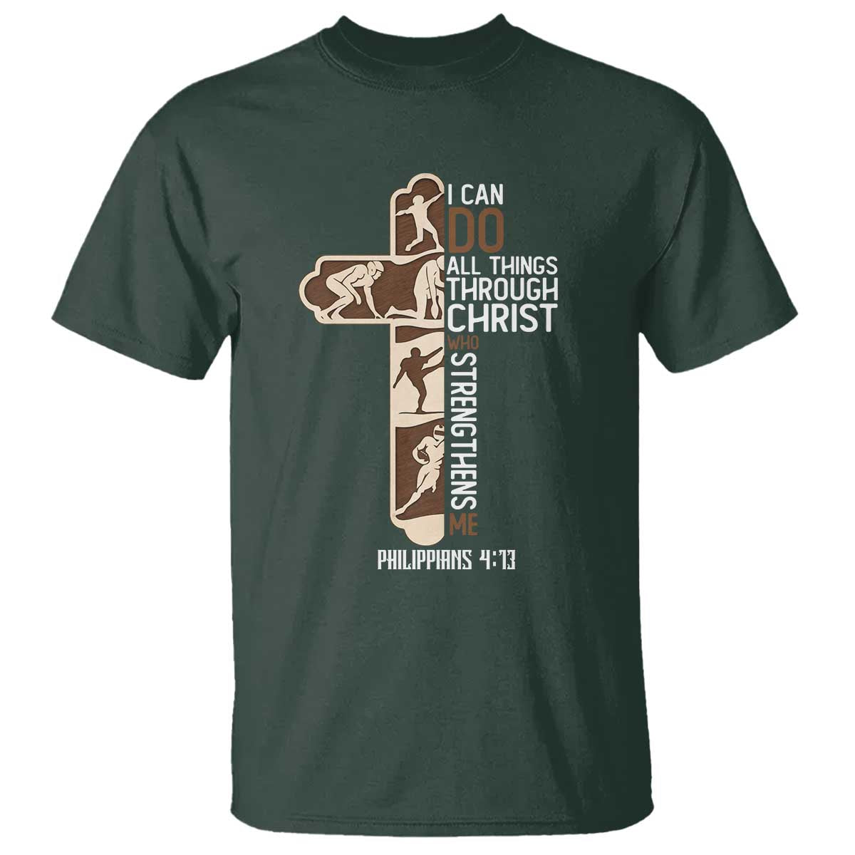 Christian Football Player Gift T Shirt God Gives Me Strength - Wonder Print Shop