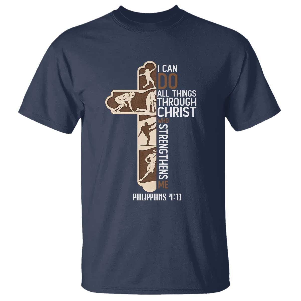 Christian Football Player Gift T Shirt God Gives Me Strength - Wonder Print Shop