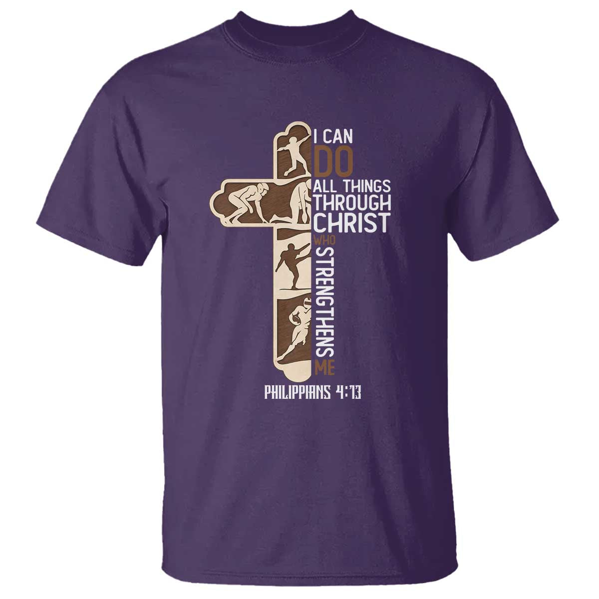 Christian Football Player Gift T Shirt God Gives Me Strength - Wonder Print Shop