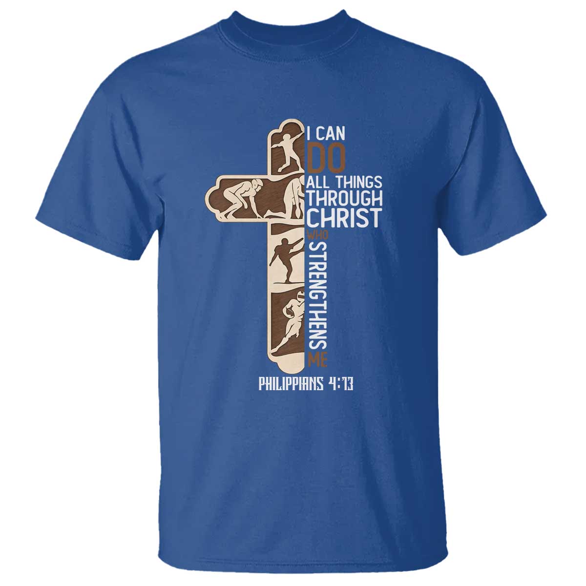 Christian Football Player Gift T Shirt God Gives Me Strength - Wonder Print Shop