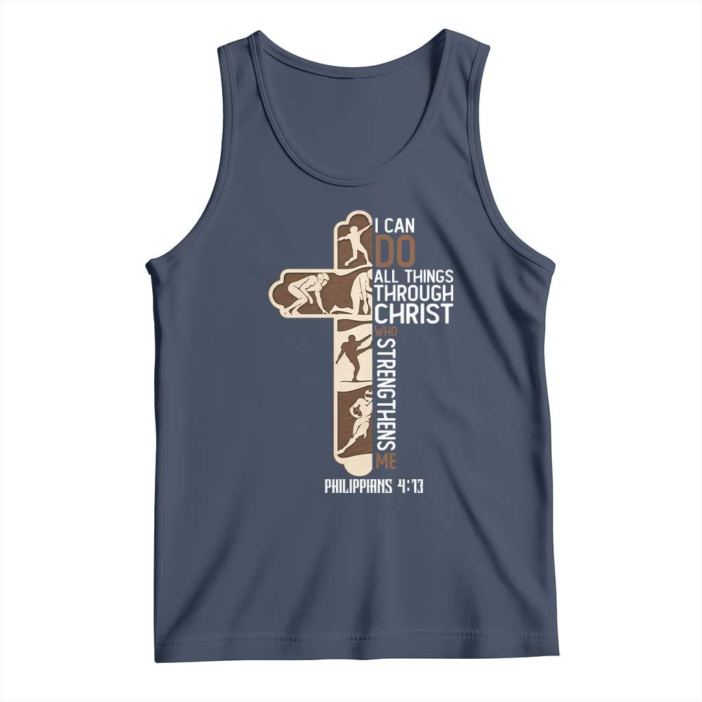 Christian Football Player Gift Tank Top God Gives Me Strength - Wonder Print Shop