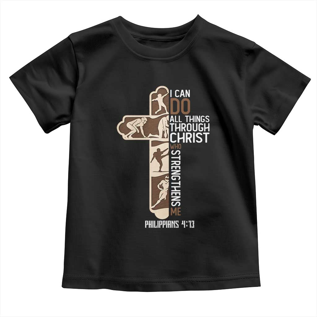 Christian Football Player Gift Toddler T Shirt God Gives Me Strength - Wonder Print Shop