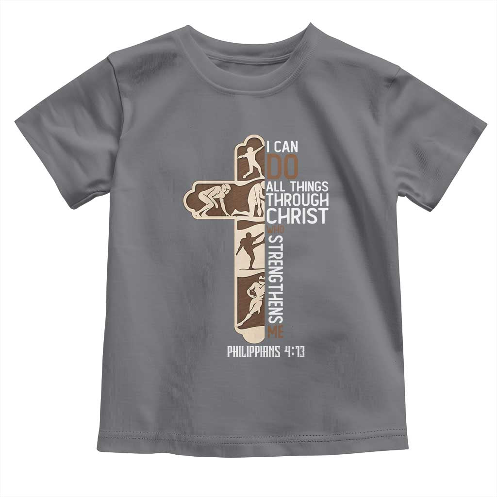 Christian Football Player Gift Toddler T Shirt God Gives Me Strength - Wonder Print Shop