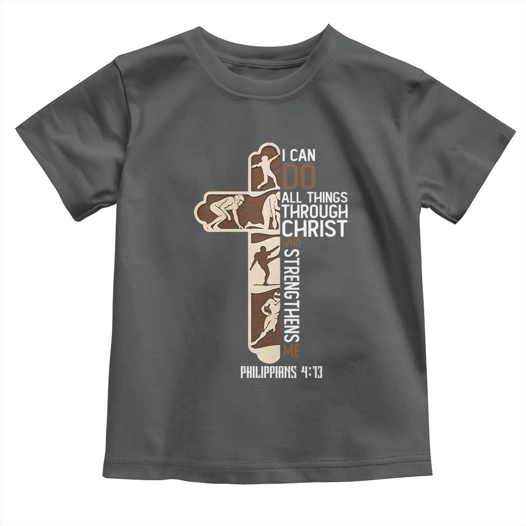 Christian Football Player Gift Toddler T Shirt God Gives Me Strength - Wonder Print Shop