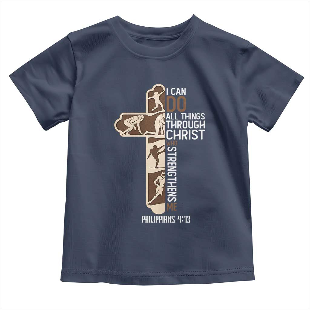Christian Football Player Gift Toddler T Shirt God Gives Me Strength - Wonder Print Shop