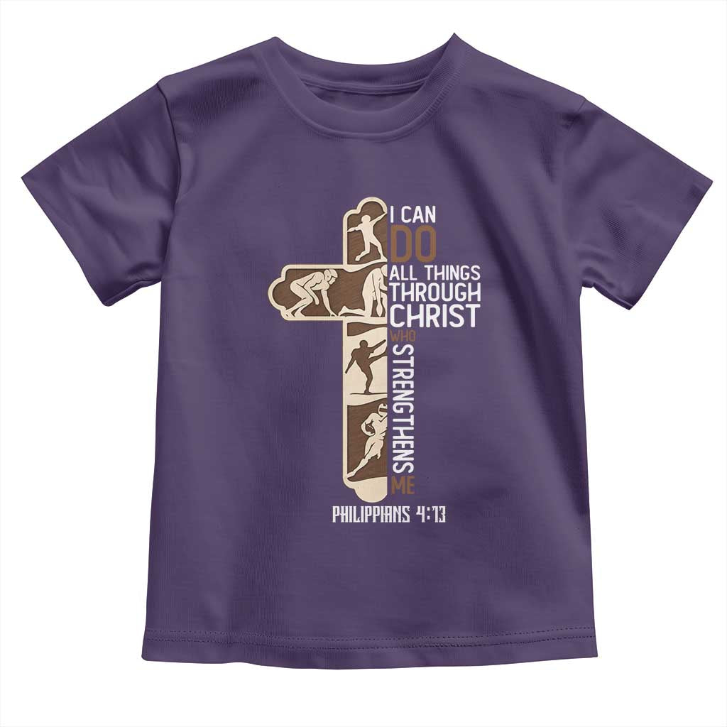 Christian Football Player Gift Toddler T Shirt God Gives Me Strength - Wonder Print Shop