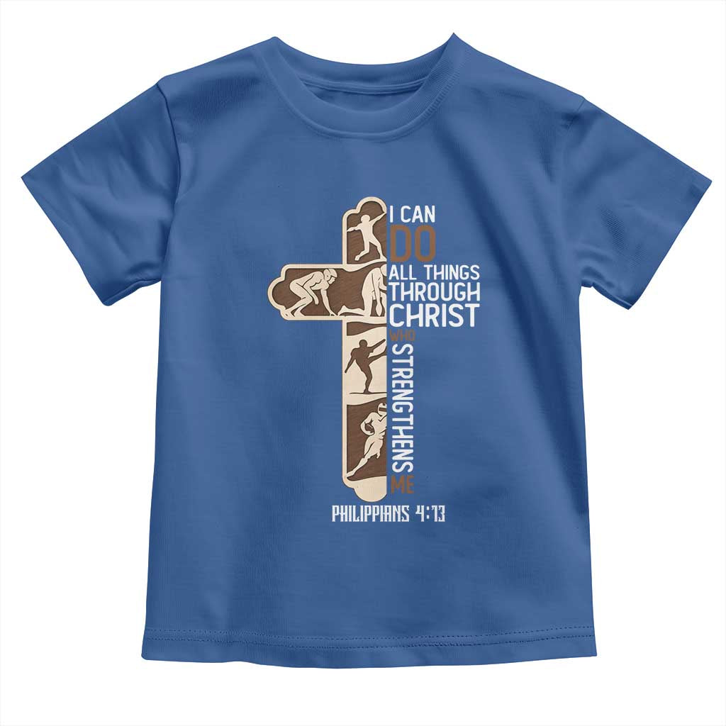 Christian Football Player Gift Toddler T Shirt God Gives Me Strength - Wonder Print Shop