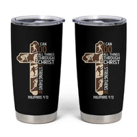 Christian Football Player Gift Tumbler Cup God Gives Me Strength - Wonder Print Shop