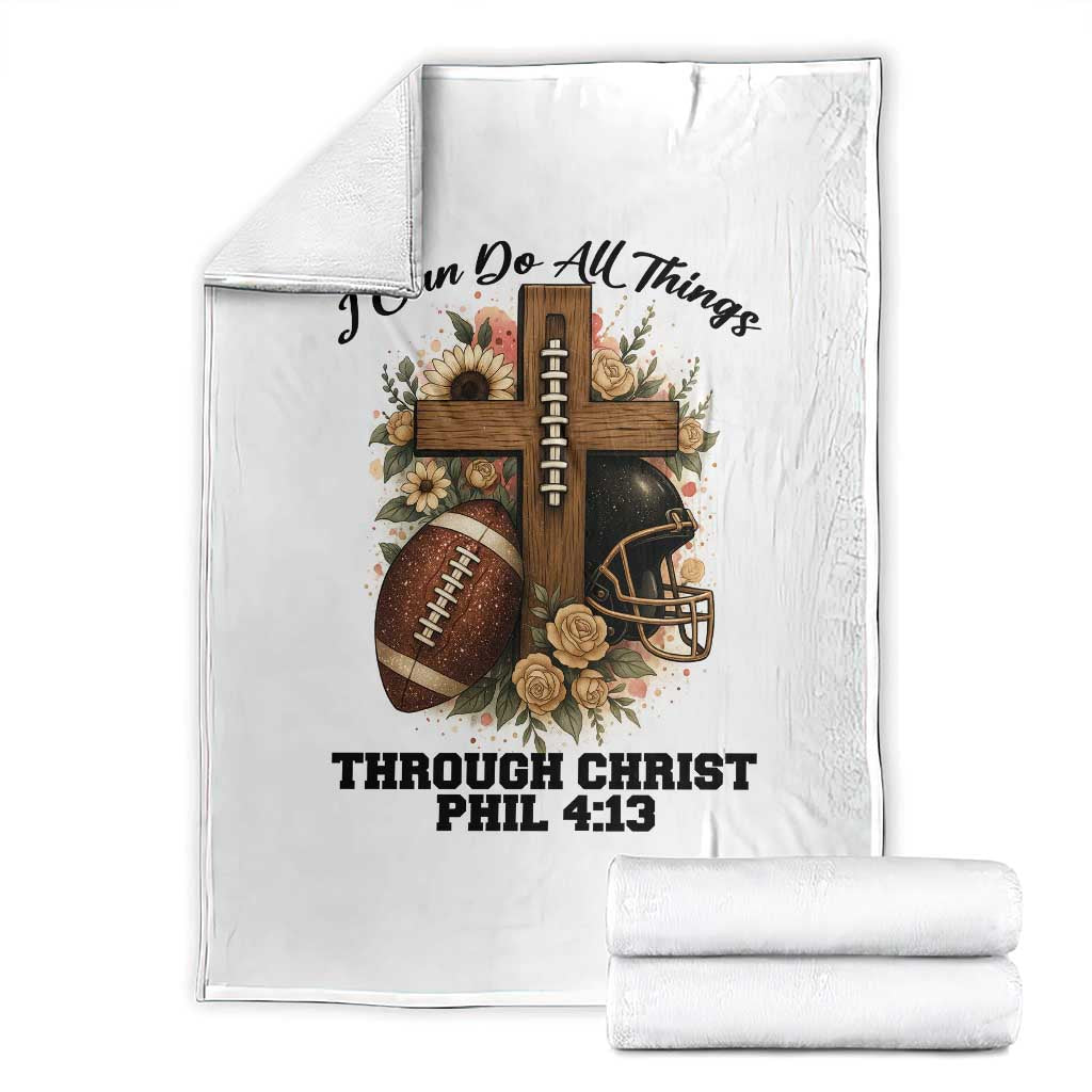 Christian Motivation Gift Throw Blanket I Can Do All Things Through Christ Bible Verse - Wonder Print Shop