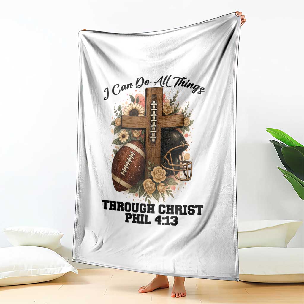 Christian Motivation Gift Throw Blanket I Can Do All Things Through Christ Bible Verse - Wonder Print Shop