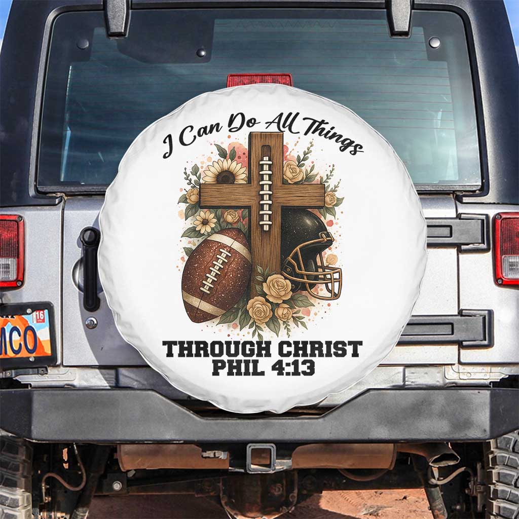 Christian Motivation Gift Spare Tire Cover I Can Do All Things Through Christ Bible Verse - Wonder Print Shop