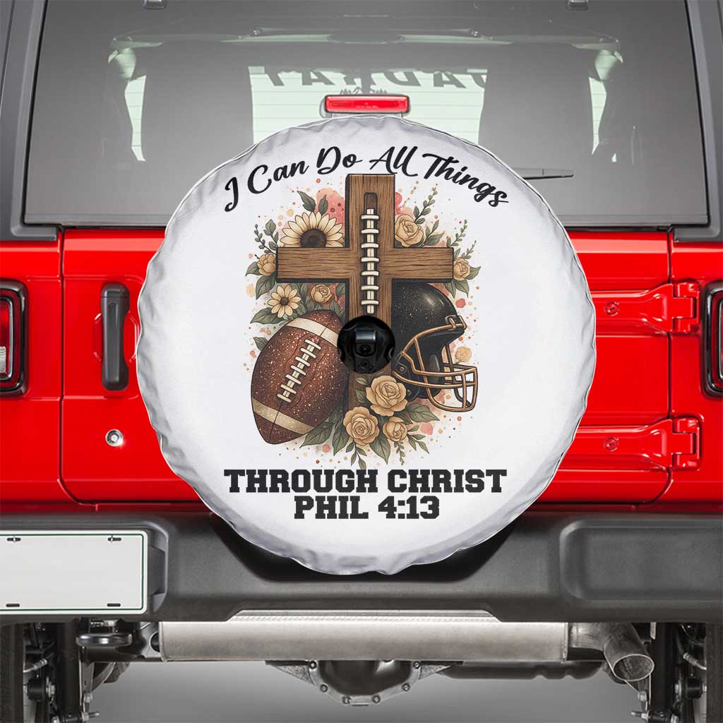 Christian Motivation Gift Spare Tire Cover I Can Do All Things Through Christ Bible Verse - Wonder Print Shop