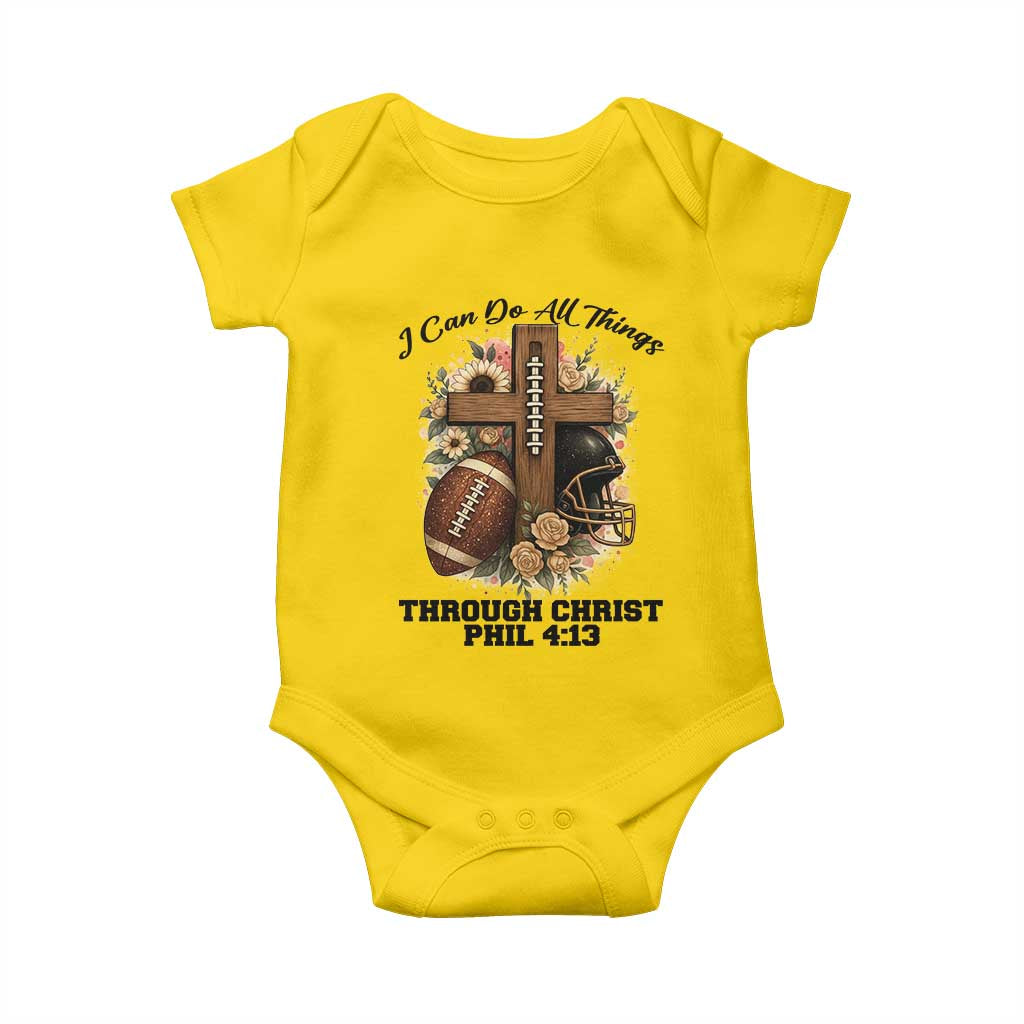 Christian Motivation Gift Baby Onesie I Can Do All Things Through Christ Bible Verse - Wonder Print Shop
