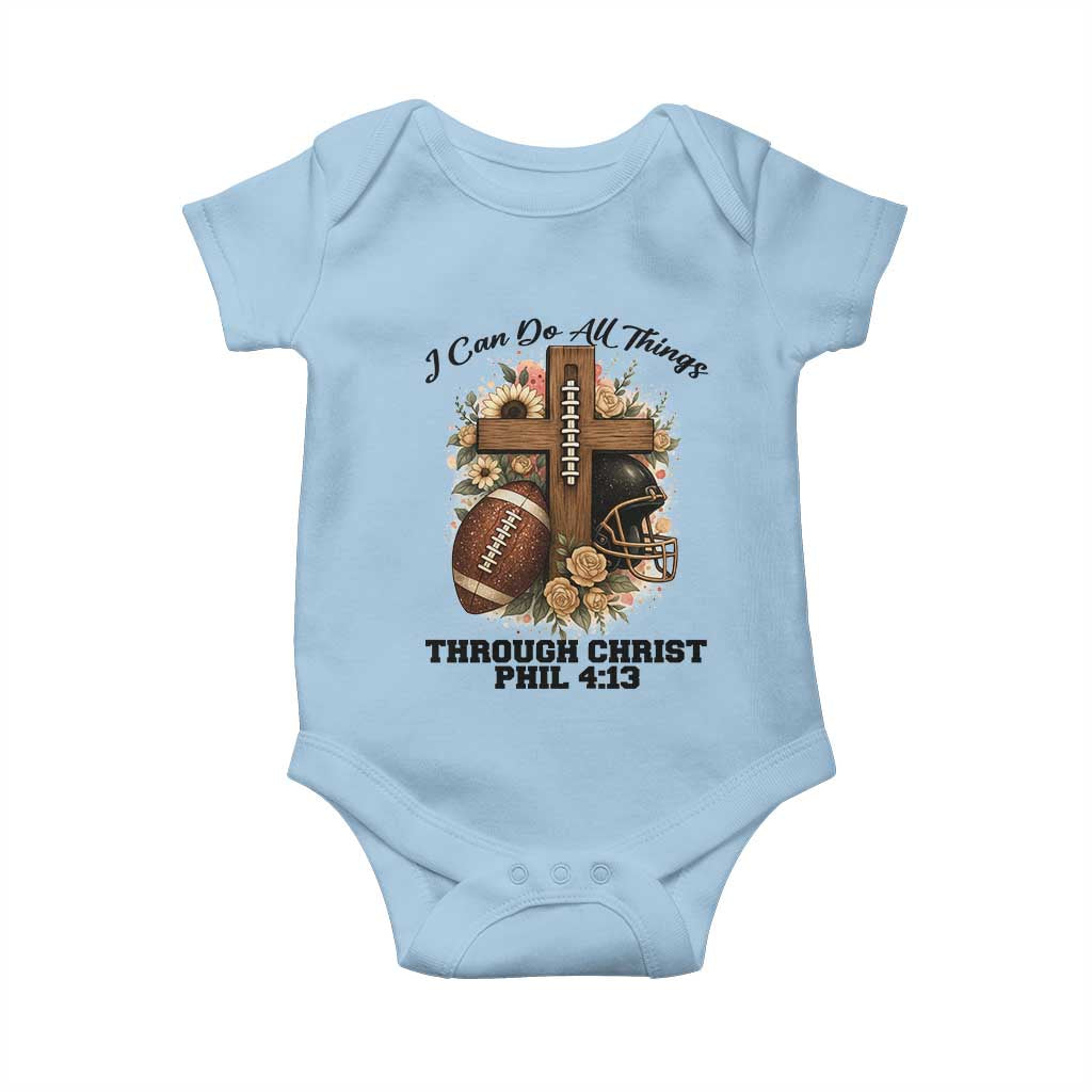 Christian Motivation Gift Baby Onesie I Can Do All Things Through Christ Bible Verse - Wonder Print Shop