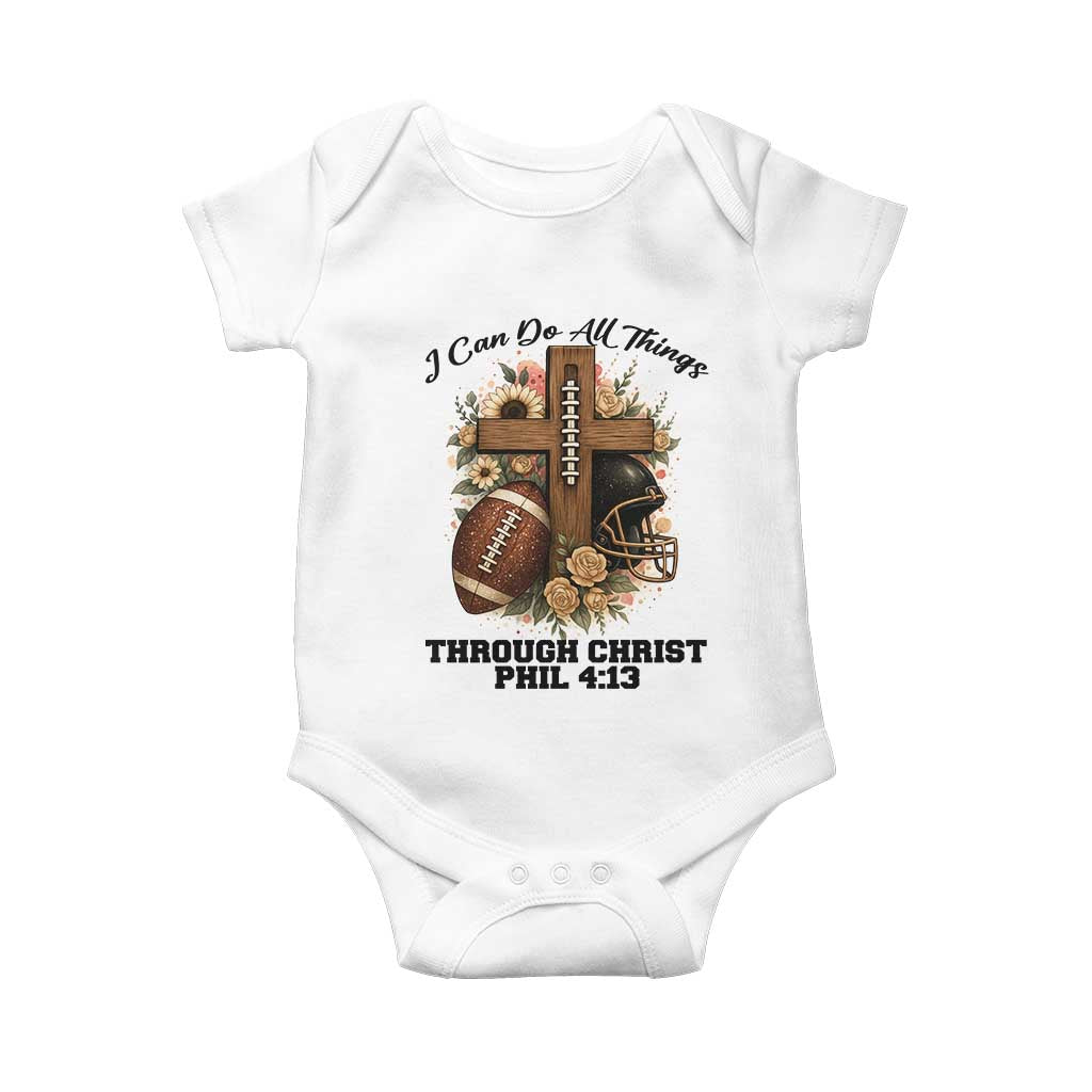 Christian Motivation Gift Baby Onesie I Can Do All Things Through Christ Bible Verse - Wonder Print Shop