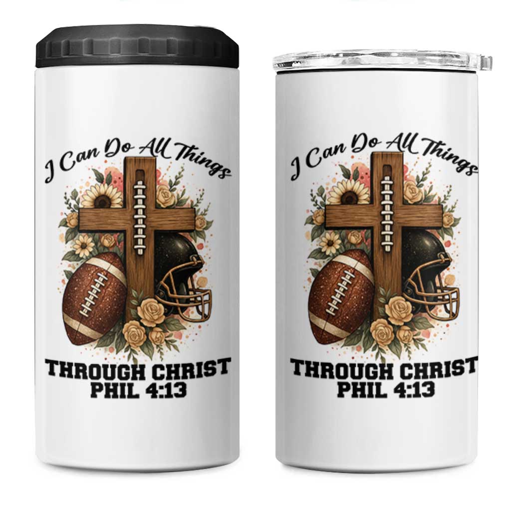 Christian Motivation Gift 4 in 1 Can Cooler Tumbler I Can Do All Things Through Christ Bible Verse - Wonder Print Shop