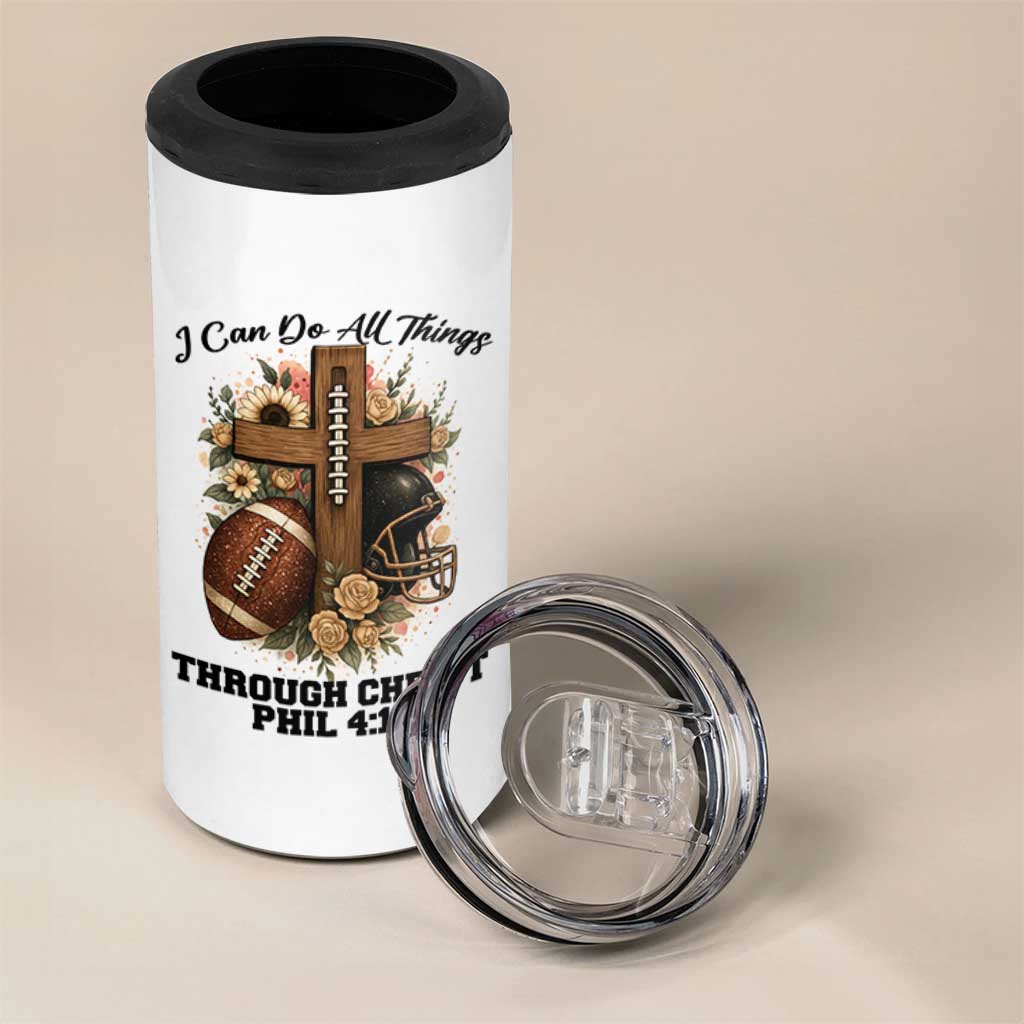 Christian Motivation Gift 4 in 1 Can Cooler Tumbler I Can Do All Things Through Christ Bible Verse - Wonder Print Shop