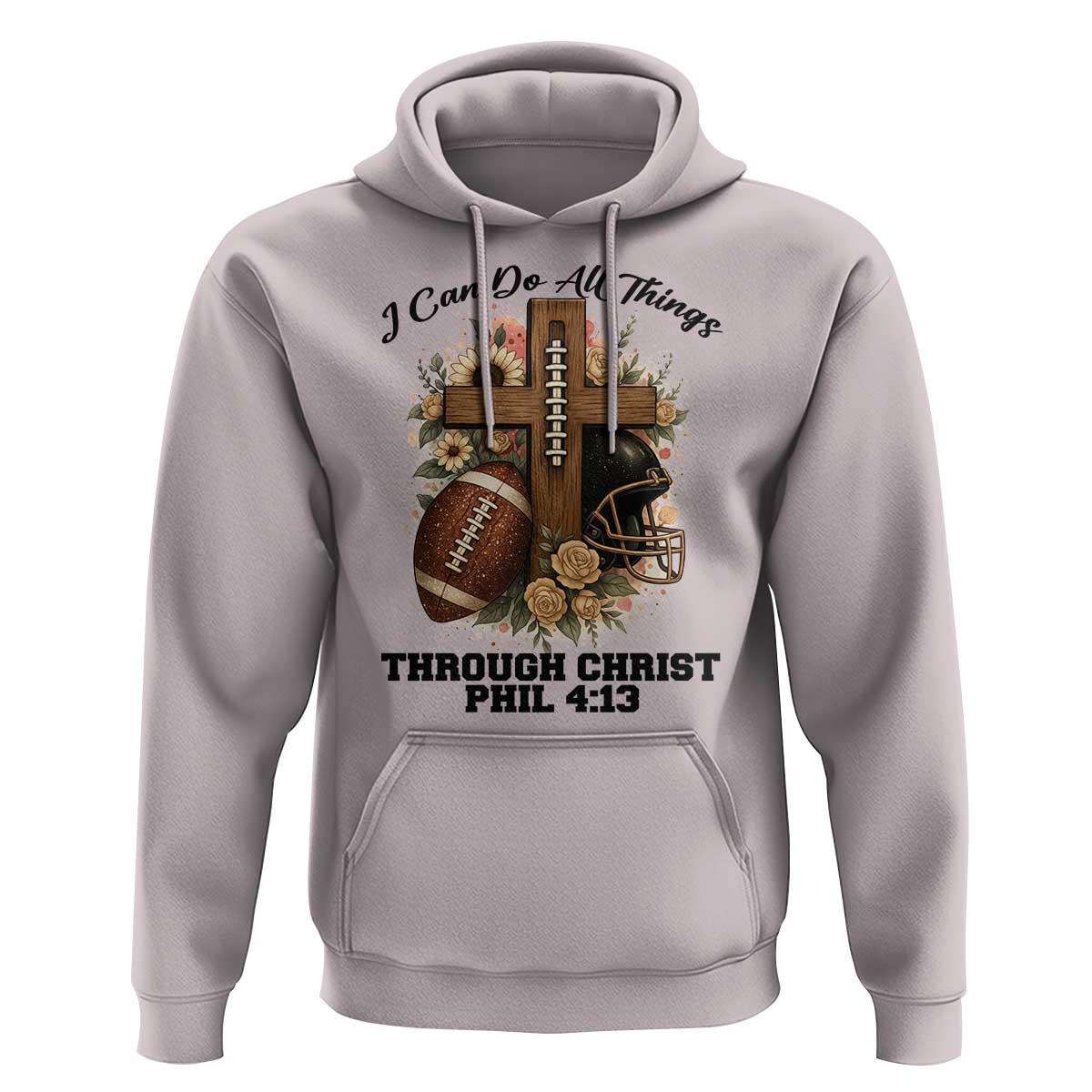 Christian Motivation Gift Hoodie I Can Do All Things Through Christ Bible Verse - Wonder Print Shop