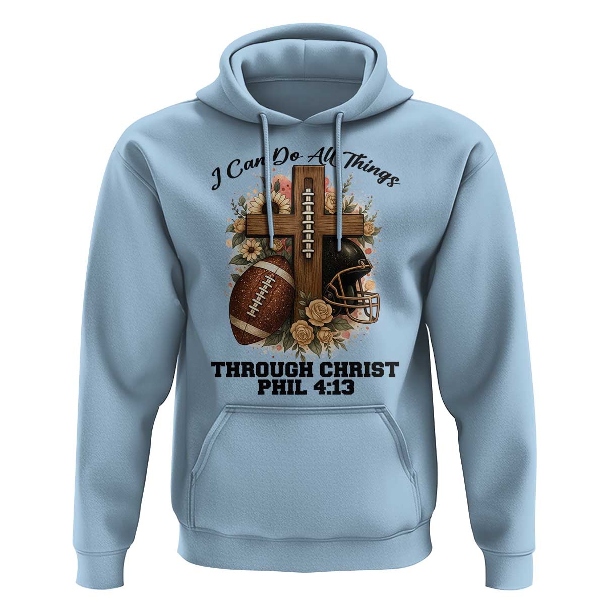 Christian Motivation Gift Hoodie I Can Do All Things Through Christ Bible Verse - Wonder Print Shop