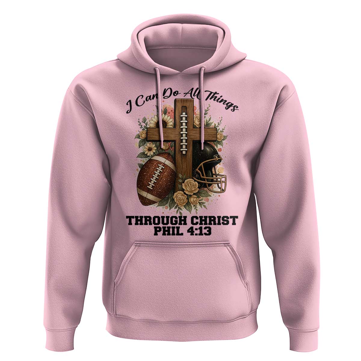 Christian Motivation Gift Hoodie I Can Do All Things Through Christ Bible Verse - Wonder Print Shop