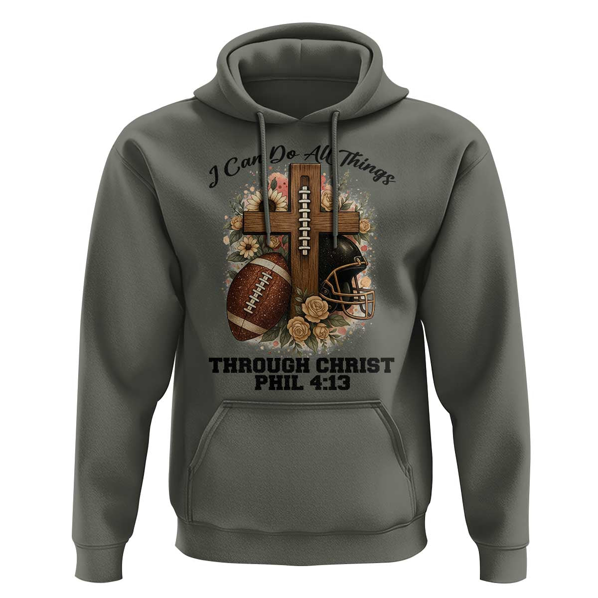 Christian Motivation Gift Hoodie I Can Do All Things Through Christ Bible Verse - Wonder Print Shop