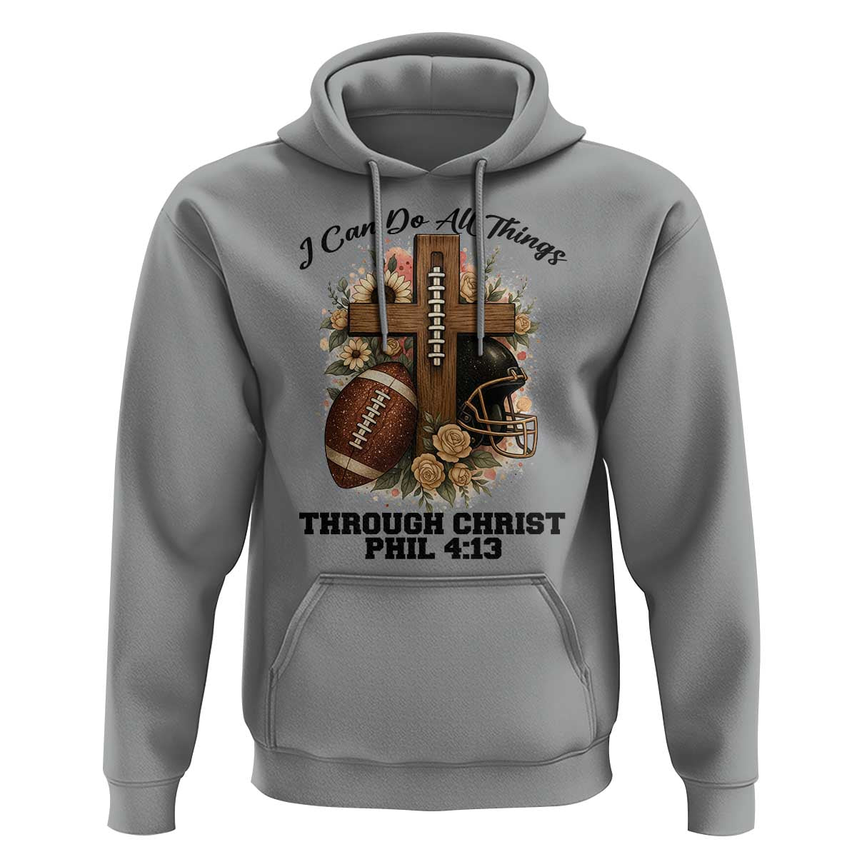 Christian Motivation Gift Hoodie I Can Do All Things Through Christ Bible Verse - Wonder Print Shop