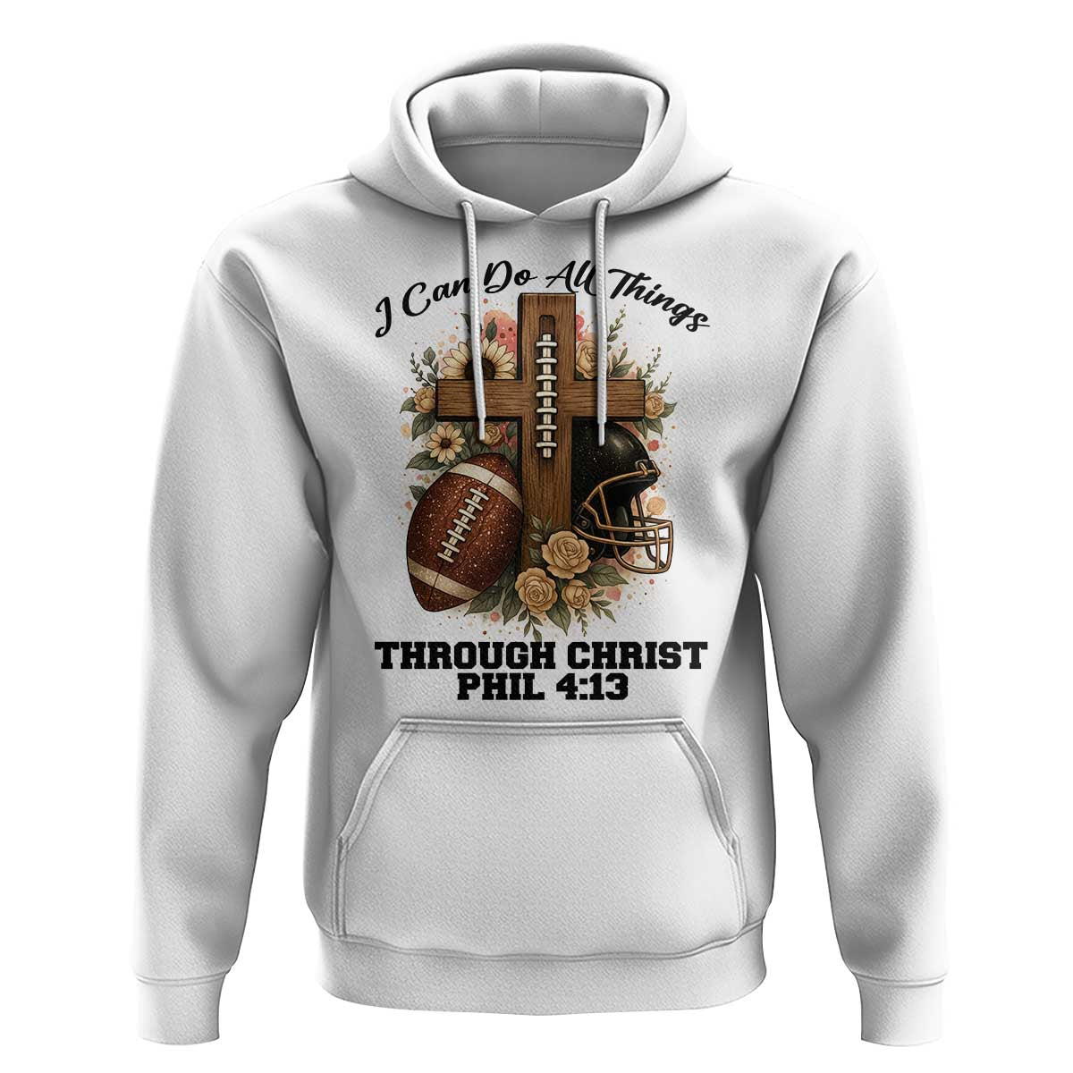 Christian Motivation Gift Hoodie I Can Do All Things Through Christ Bible Verse - Wonder Print Shop