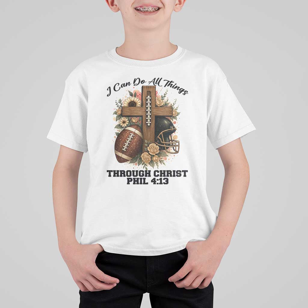 Christian Motivation Gift T Shirt For Kid I Can Do All Things Through Christ Bible Verse - Wonder Print Shop