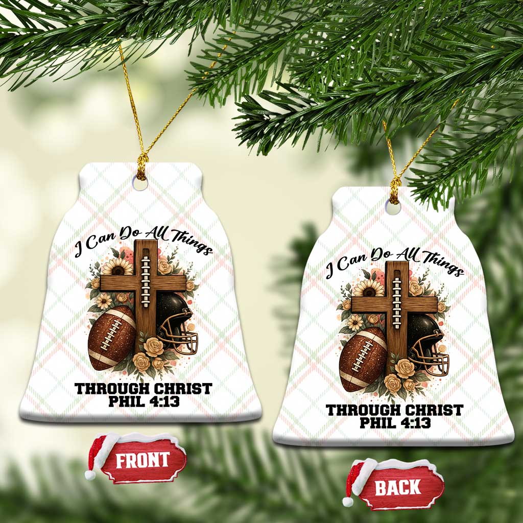 Christian Motivation Gift Ceramic Ornament I Can Do All Things Through Christ Bible Verse - Wonder Print Shop