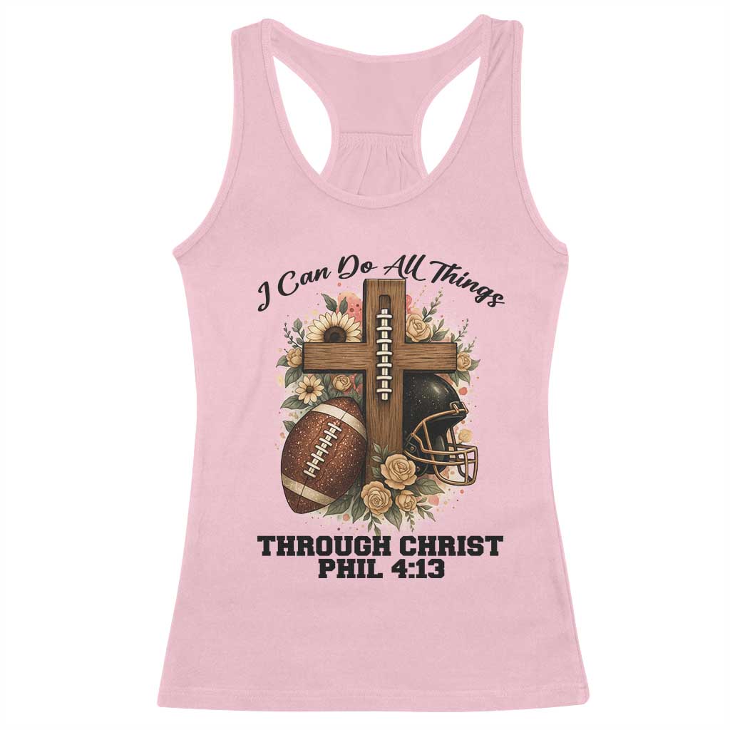 Christian Motivation Gift Racerback Tank Top I Can Do All Things Through Christ Bible Verse - Wonder Print Shop