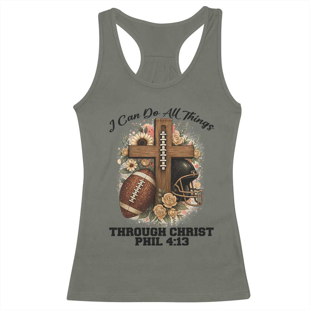 Christian Motivation Gift Racerback Tank Top I Can Do All Things Through Christ Bible Verse - Wonder Print Shop