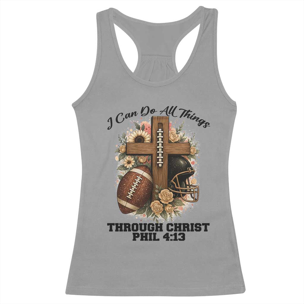 Christian Motivation Gift Racerback Tank Top I Can Do All Things Through Christ Bible Verse - Wonder Print Shop