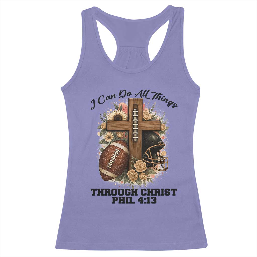 Christian Motivation Gift Racerback Tank Top I Can Do All Things Through Christ Bible Verse - Wonder Print Shop