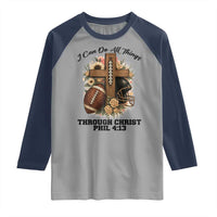 Christian Motivation Gift Raglan Shirt I Can Do All Things Through Christ Bible Verse - Wonder Print Shop