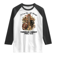 Christian Motivation Gift Raglan Shirt I Can Do All Things Through Christ Bible Verse - Wonder Print Shop
