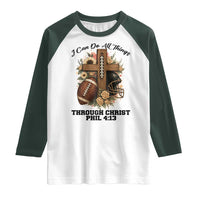 Christian Motivation Gift Raglan Shirt I Can Do All Things Through Christ Bible Verse - Wonder Print Shop