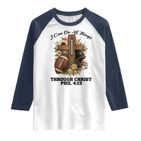 Christian Motivation Gift Raglan Shirt I Can Do All Things Through Christ Bible Verse - Wonder Print Shop