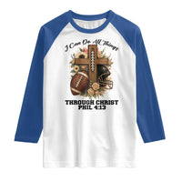 Christian Motivation Gift Raglan Shirt I Can Do All Things Through Christ Bible Verse - Wonder Print Shop