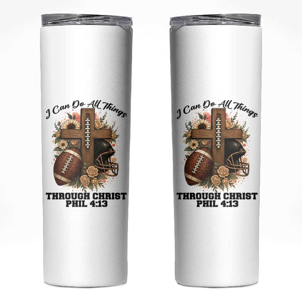 Christian Motivation Gift Skinny Tumbler I Can Do All Things Through Christ Bible Verse - Wonder Print Shop