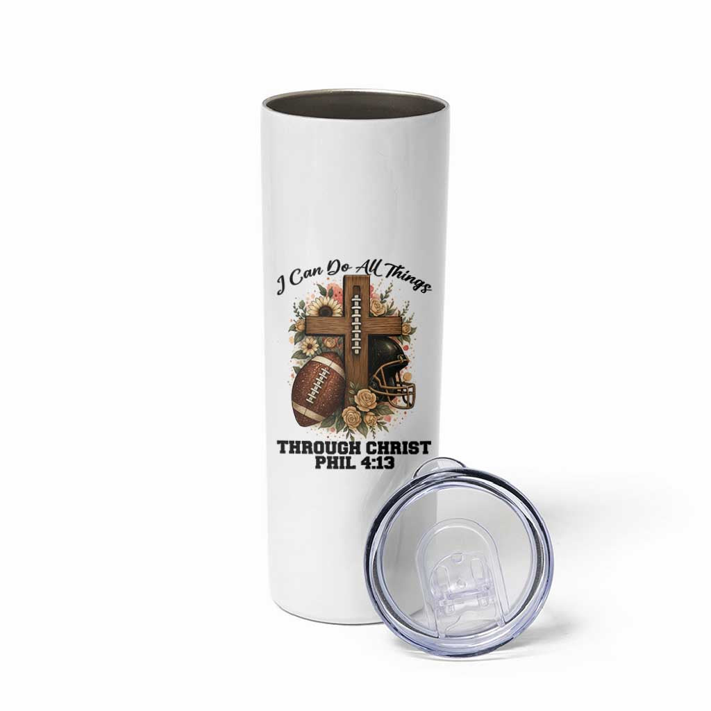Christian Motivation Gift Skinny Tumbler I Can Do All Things Through Christ Bible Verse - Wonder Print Shop